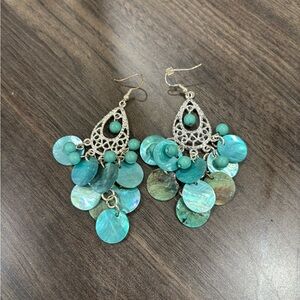 Elegant Turquoise Chandelier Earrings